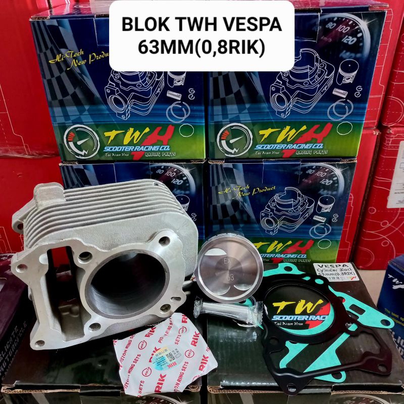 Blok Vespa 3V LX150 63 mm TWH Racing set