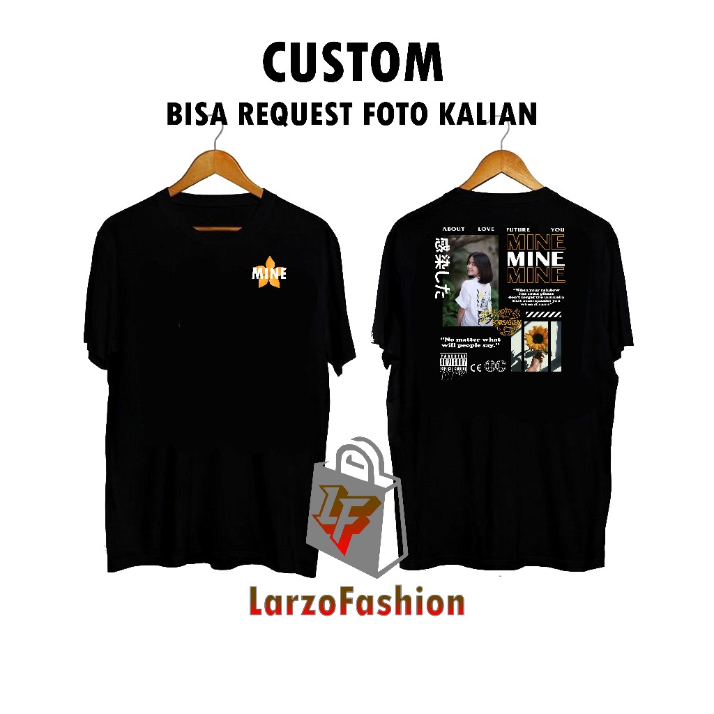 LarzoFashion - KAOS CUSTOM BUCIN AESTHETIC - BISA REQUEST FOTO SENDIRI - KAOS VIRAL - KAOS AESTHETIC