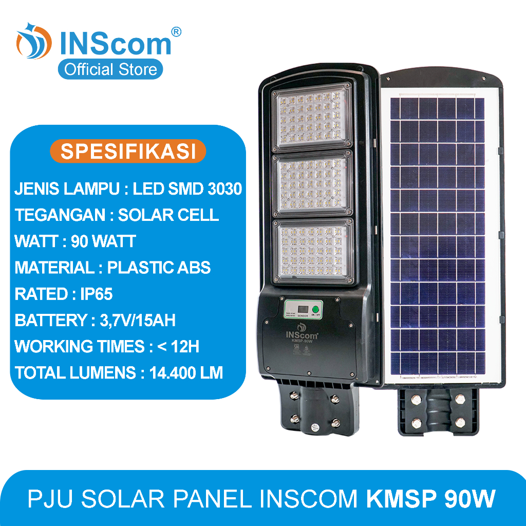 LAMPU JALAN PJU LED 90 WATT SOLAR STREET LIGHT 90W TENAGA PANEL SURYA