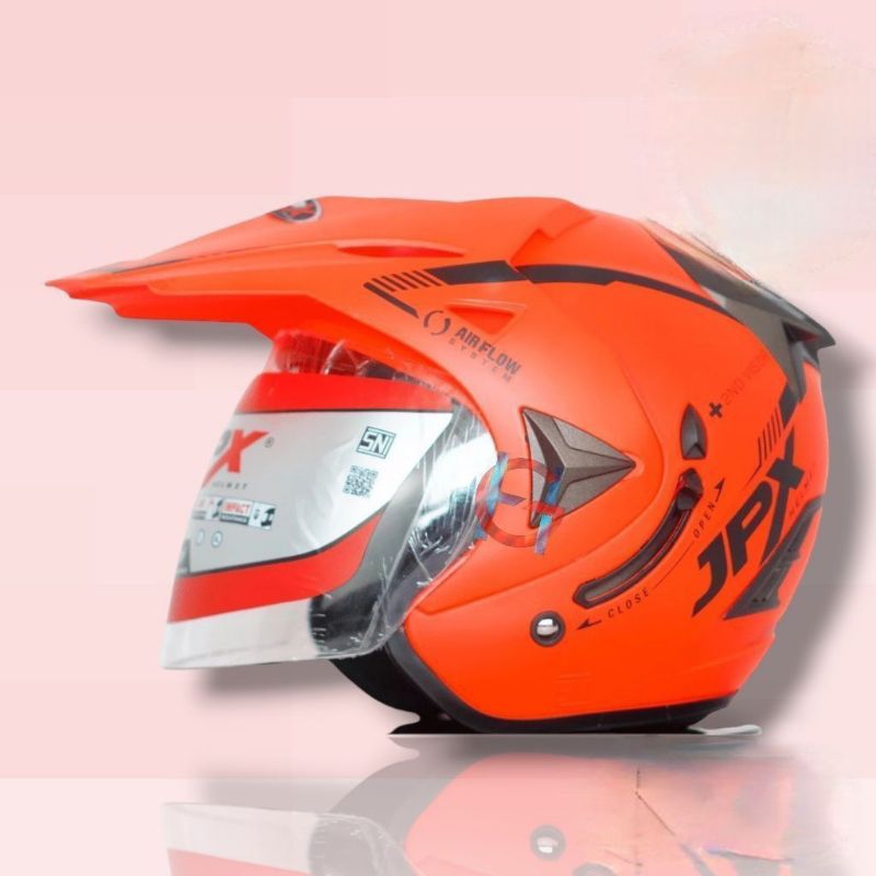 HELM JPX SUPERMOTO WARNA SOLID ORIGINAL SEMI CROSS STANDARD SNI
