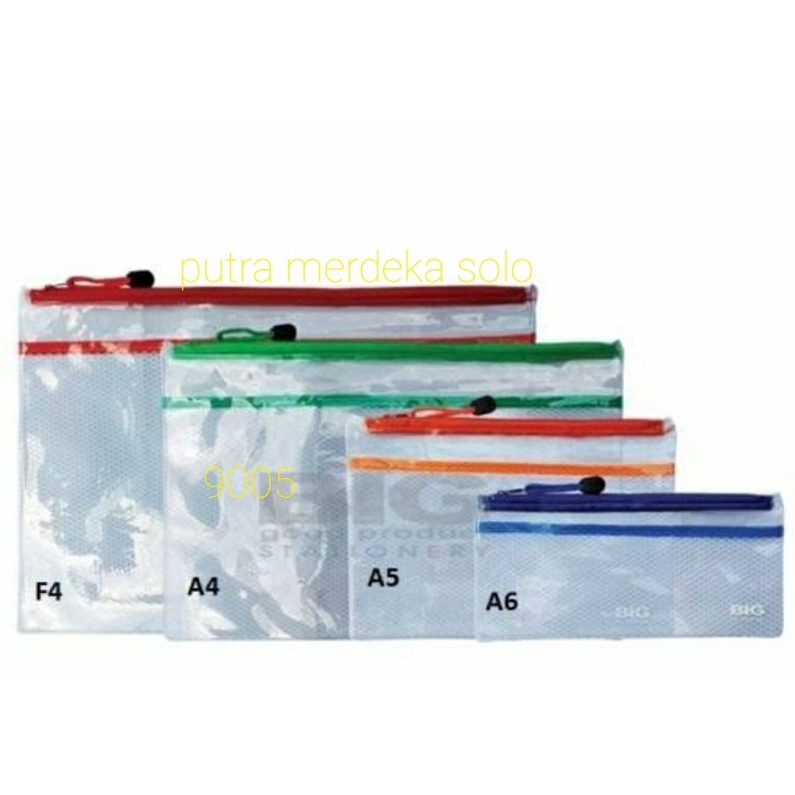 

Map Pocket File BIG 9005 / Zipper / Resleting Tranparan BIG Ukuran A4 A5