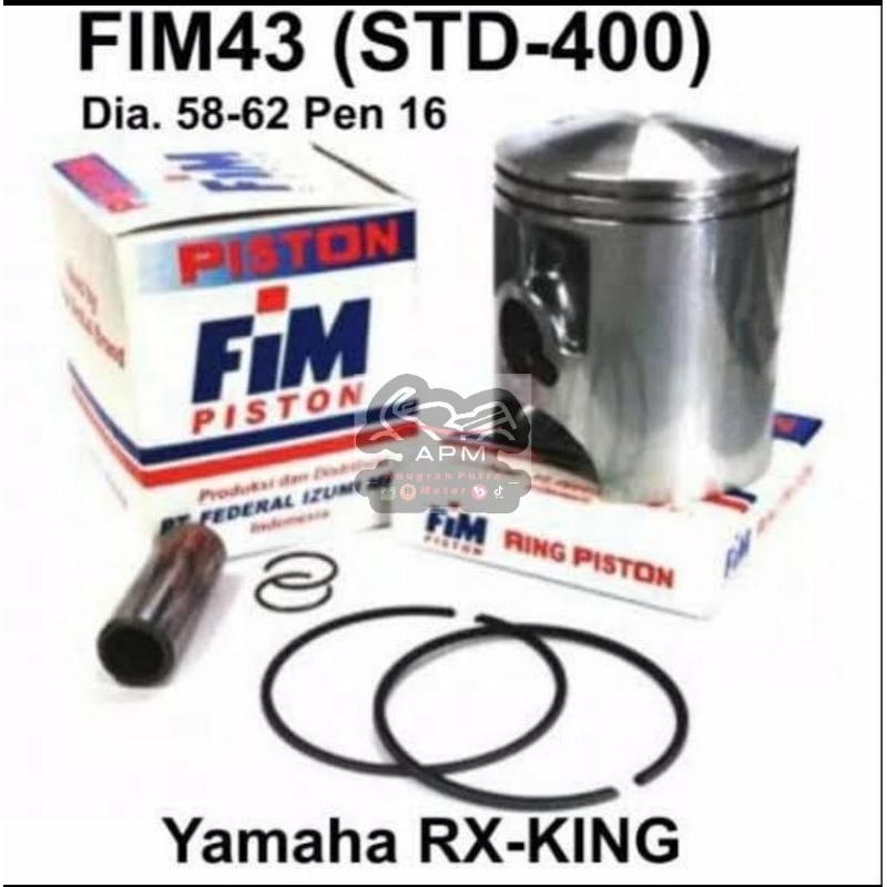 PISTON KIT / PISTON SET RX KING FIM 43 STD 50 100 150 200 250 300 350 400 FIM43