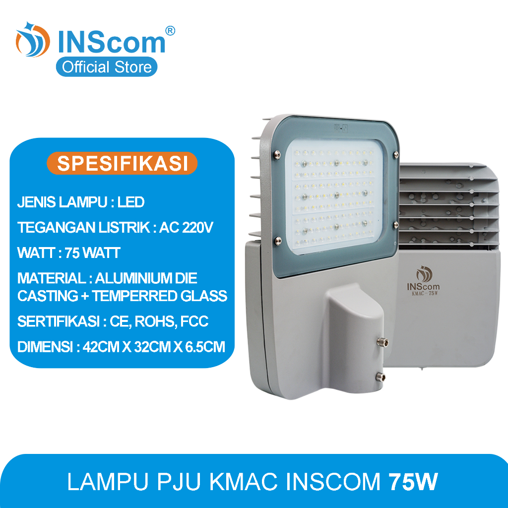 LAMPU JALAN KMAC 75 WATT / LAMPU PJU SOLAR CELL LED 75 W TENAGA SURYA