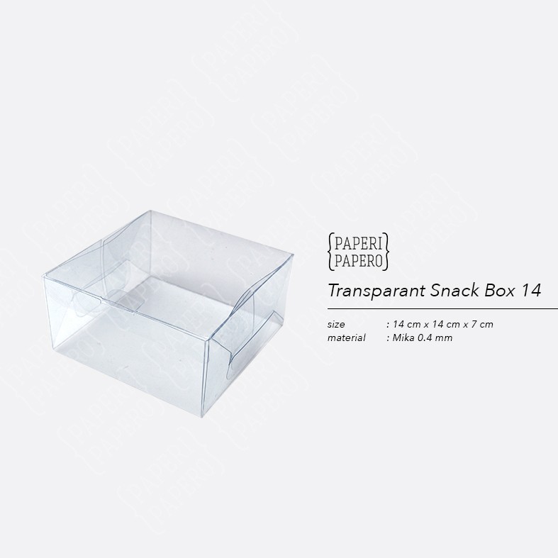 

Transparent Snack Box (14x14x7 cm) - Kotak Mika Bening Transparan (1 pcs)