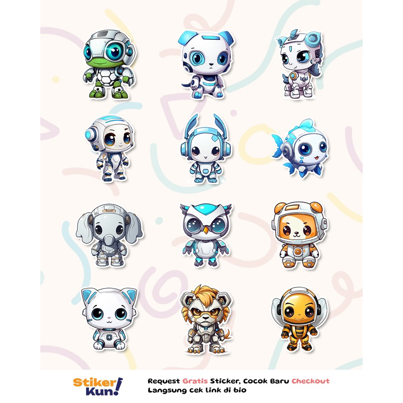 

STIKERKUN.ID CUTTING STICKER STIKER ANTI AIR EDISI ROBOT IMUT KAWAI LUCU ( 12 PCS ) / STIKER CUSTOM JURNALING JOURNALING DEKORASI DIARI MURAH / CETAK STIKER SOUVENIR LUCU VIRAL STIKER AESTHETIC STIKER DINDING STIKER LUCU STIKER HELM