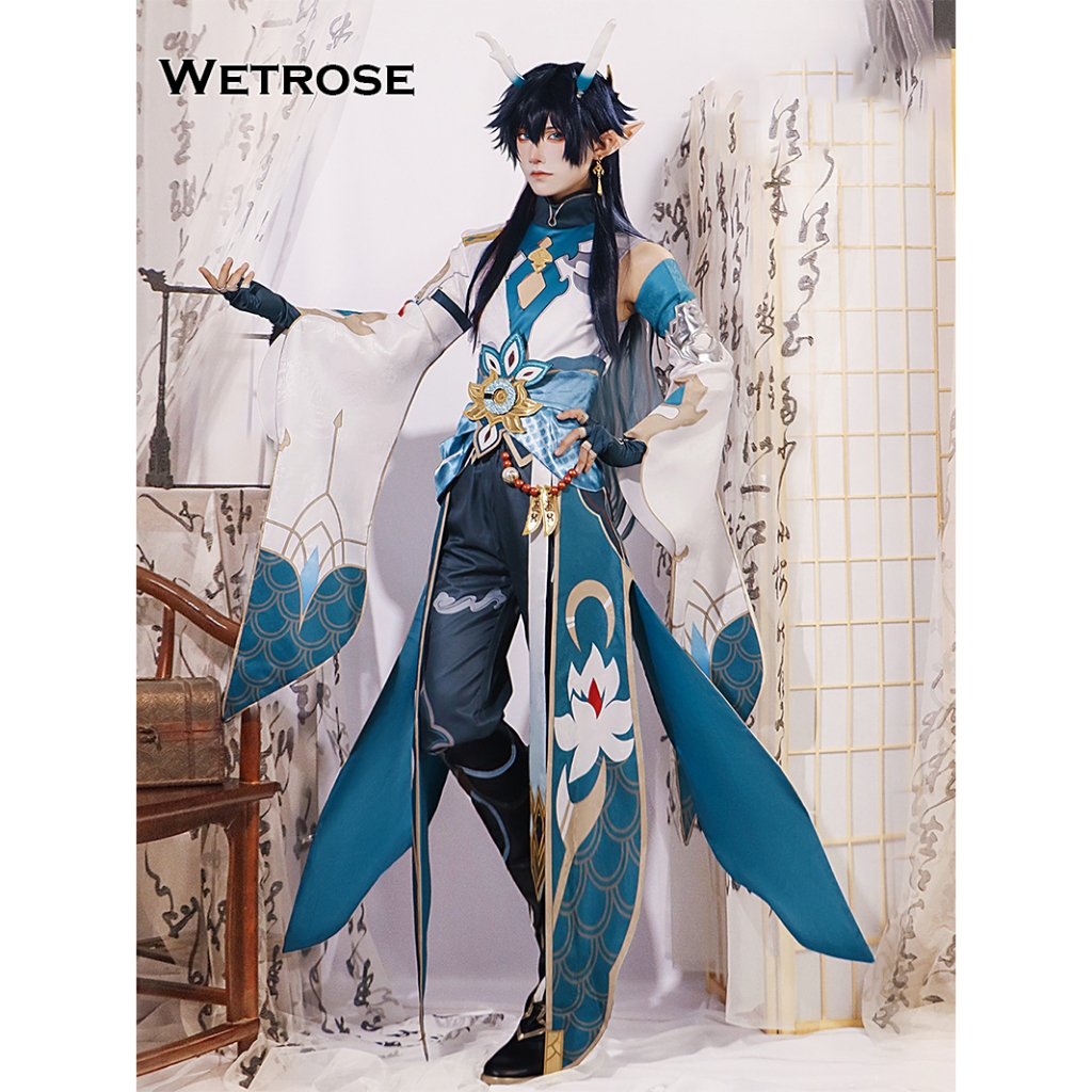 [Wetrose] Ready Stock Honkai Star Rail Dan Heng Imbibitor Lunae Cosplay Costume Game Kustom Full Set