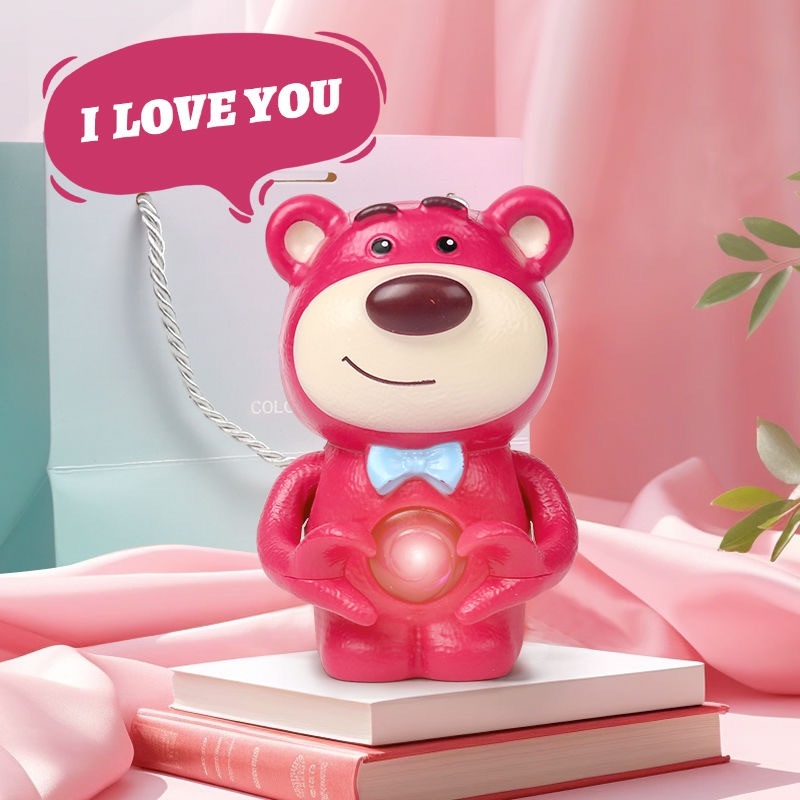 [Versi audio]COD I love you Lotso Sanrio Night Light Kawaii 3D LED Cinnamoroll Lamp Figure Kartun Lampu Lucu Kecantikan Hiasan