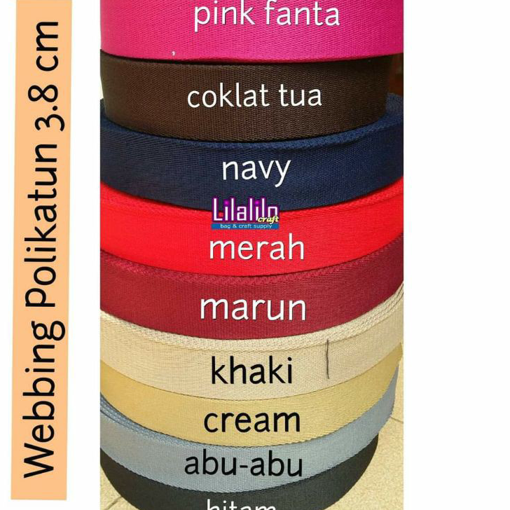 Kirim Langsung WEBBING POLIKATUN 3.8 / TALI TAS 3.8 / WEBBING KATUN 3.8 CM