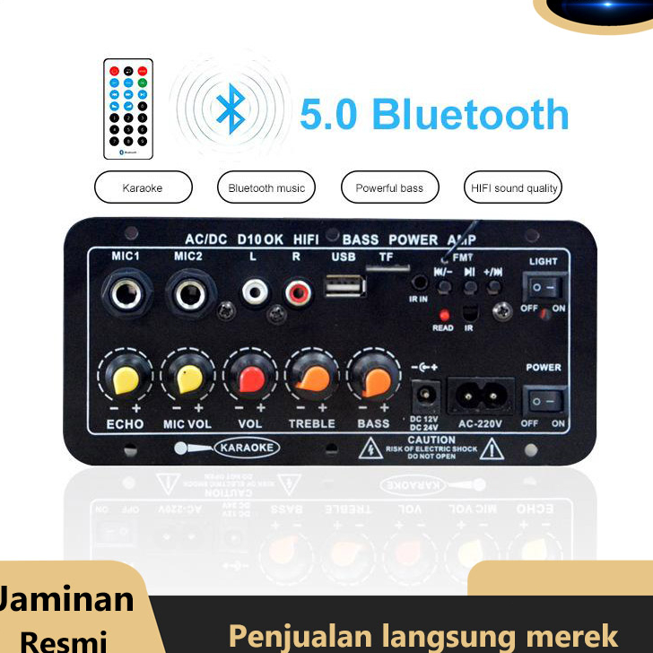 ➥☈✥ 【Flash Sale】Amplifier Bluetooth 5.0 Untuk 8-12 Inci Speaker AC 220V 12V 24V Kit Mobil HIFI Ampli
