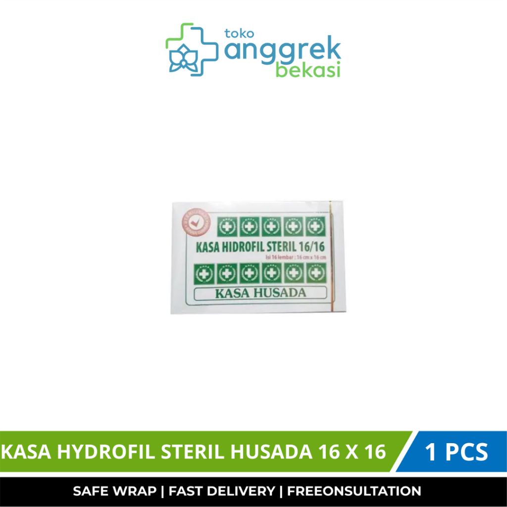 KASA HYDROFIL STERIL HUSADA 16 X 16/KASA LUKA/KASA STERIL/KASA UNTUK OPERASI BESAR/OPERASI KECIL