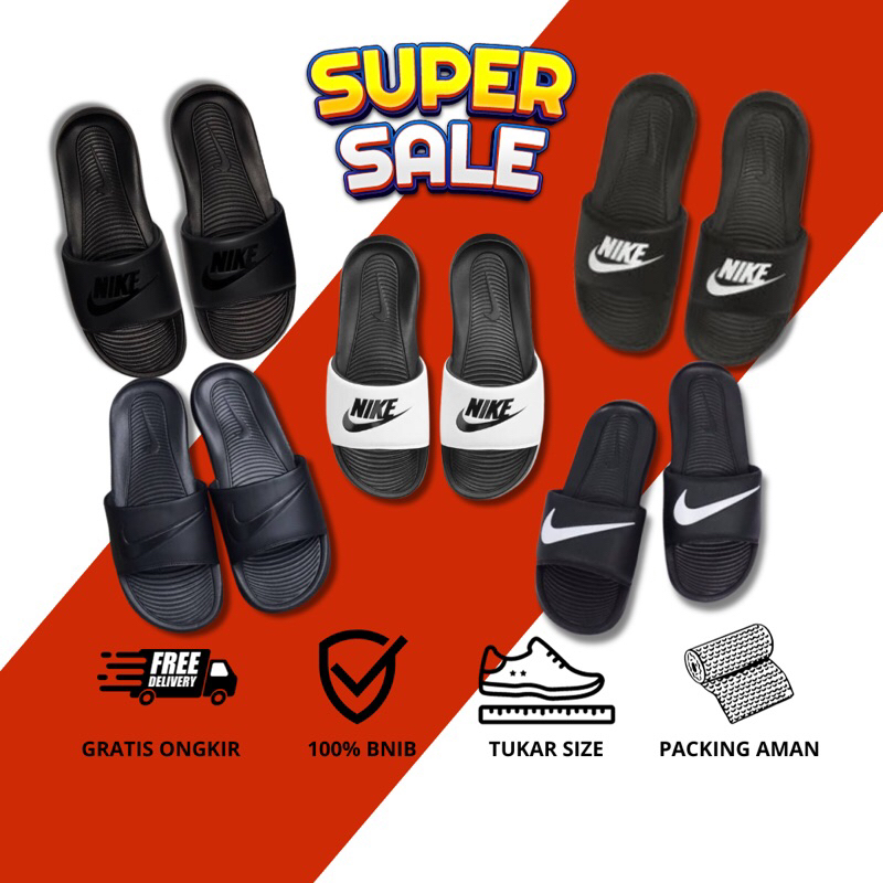 Sendal Nike Victori Slides Black 100% BNIB