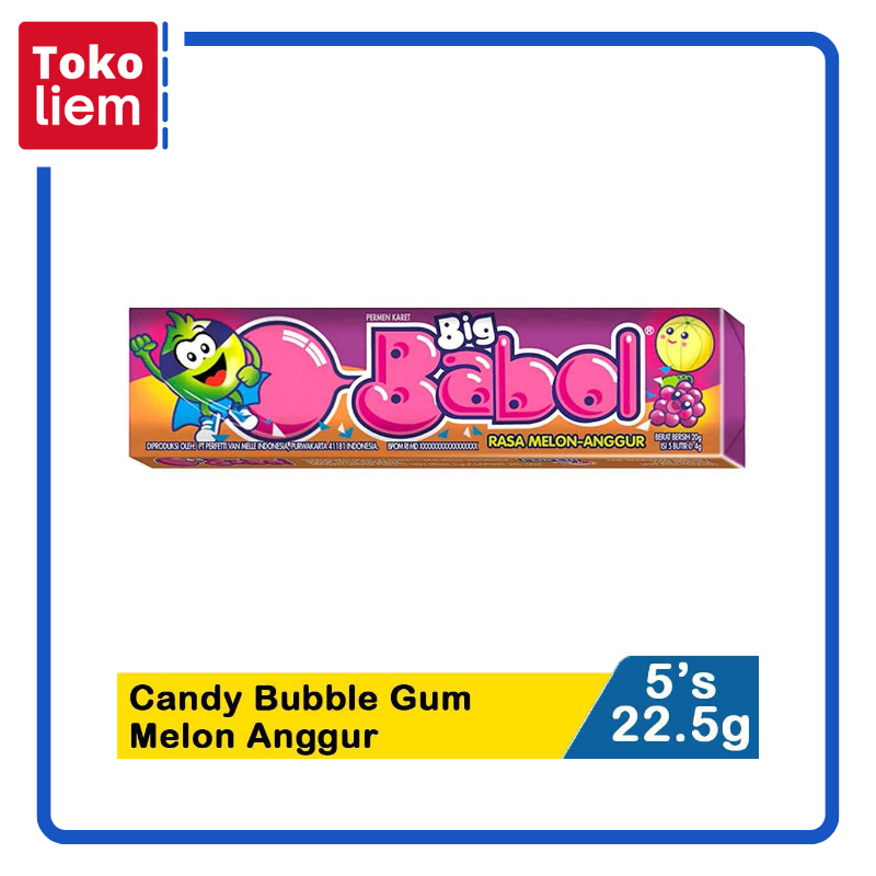 

Big Babol Candy Bubble Gum 5'S Melon Anggur 22.5G