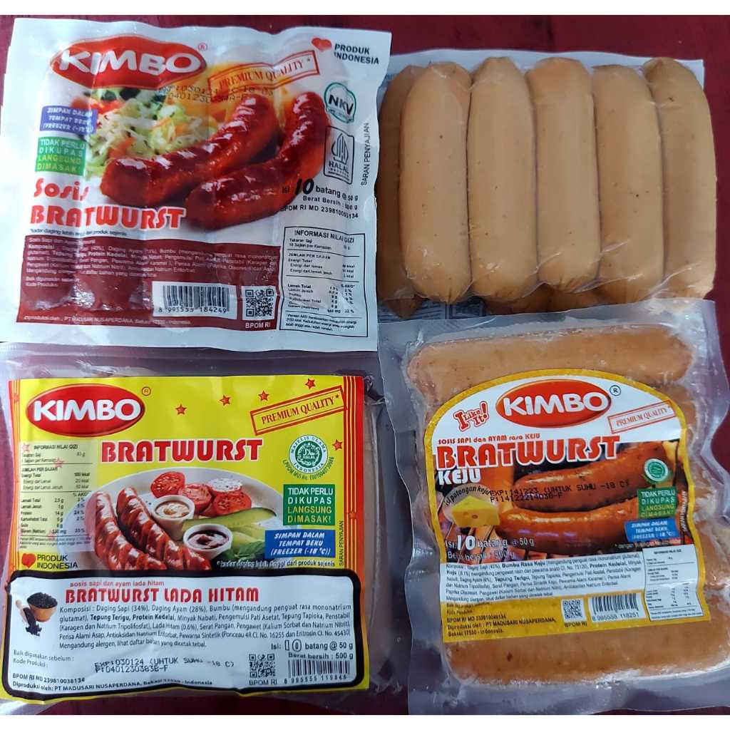 

Kimbo Sosis bratwurst isi 10 Kemasan 500gr