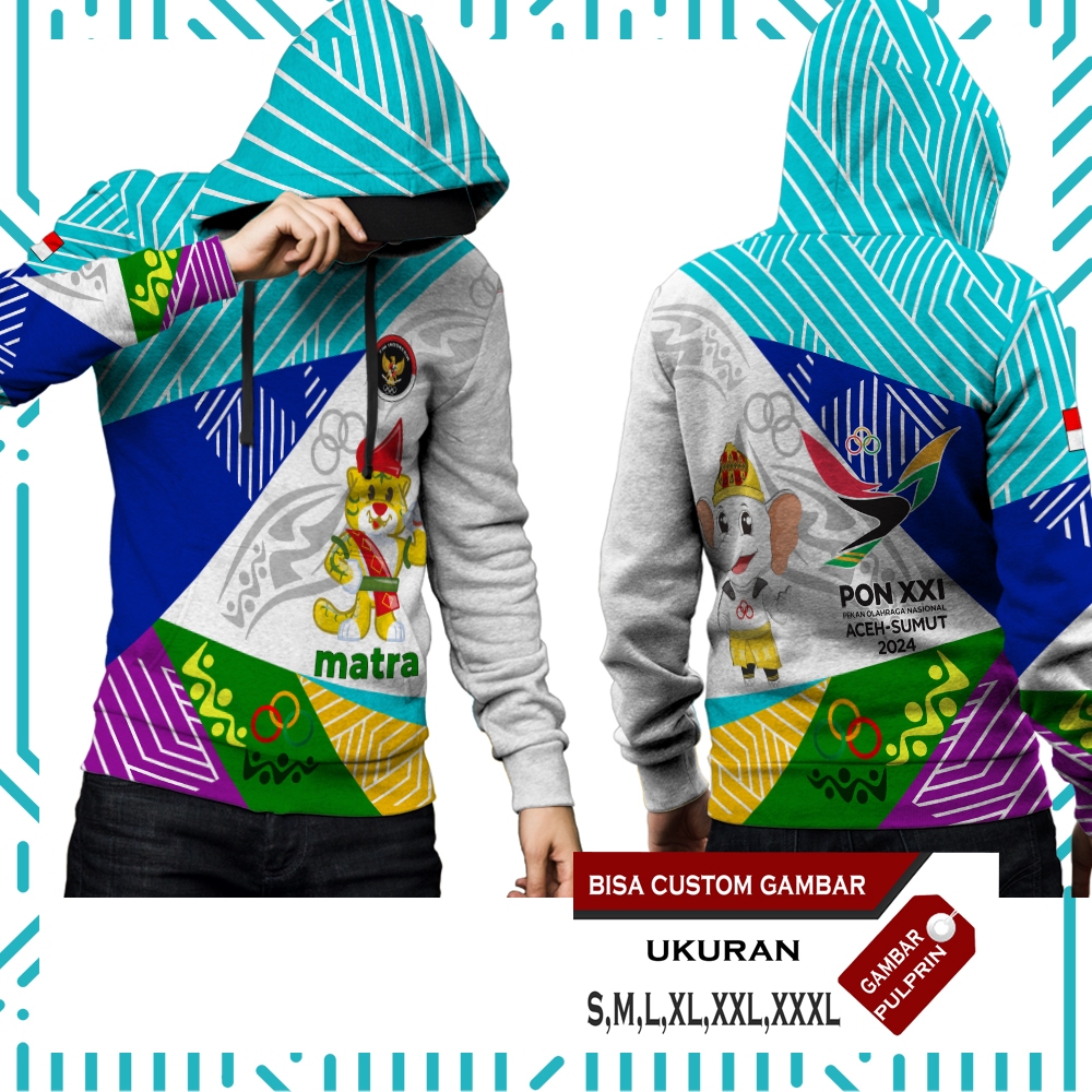 Baju jaket Hoodie Pon aceh 2024 sweatshirt pon XXI aceh-sumut