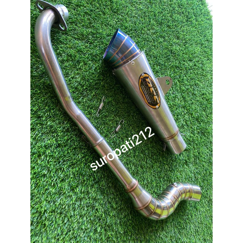 Knalpot Bss Keong Corong Blue Leher Cobra Bebek sarangan sparo/setengah Supra Karisma Grand Jupiter.