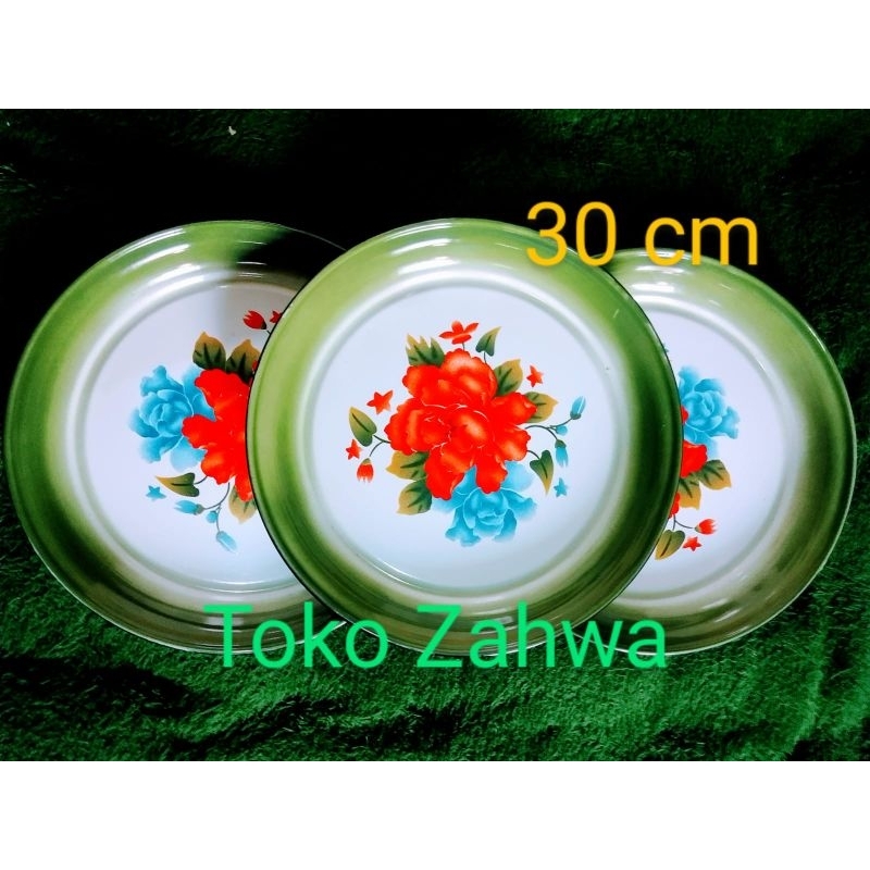 nampan /talam enamel talam seng jadul UK 30 cm