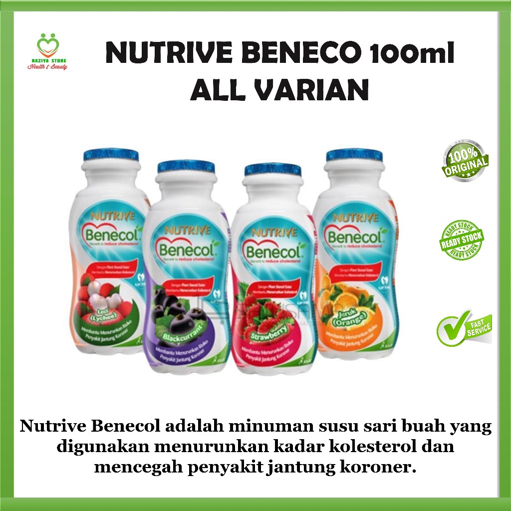 

BENECOL NUTRIVE BOTOL SINGLE 100 ml Minuman Penurun Kolestrol - Lychee - Blackcurrant - Orange - Strawberry