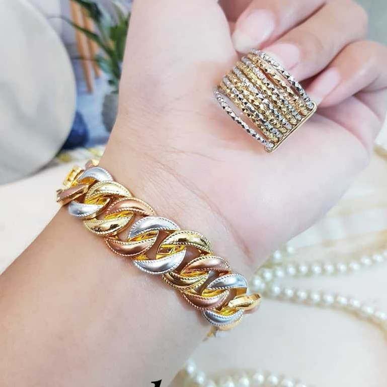 Set gelang dan cincin mewah xuping kombinasi