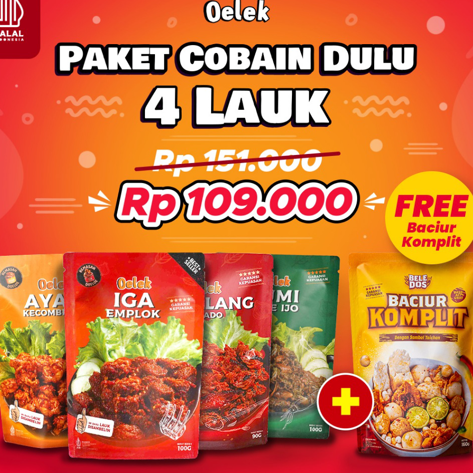 

Terkini Oelek Paket Cobain Dulu 4 Laoek / Iga Emplok / Cakalang Balado / Cumi Cabe Ijo / Ayam Kecombrang / Lauk Siap Saji Kirim Sekarang