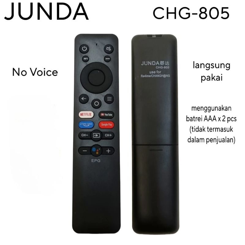 REMOT TV PENGGANTI UNTUK SMARt TV ANDROID REALME JUNDA CHG-805