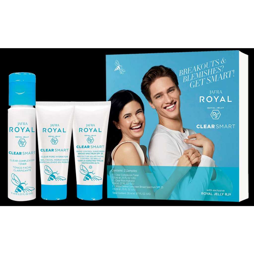 MINI TUBE SET SKINCARE JAFRA ROYAL CLEAR SMART TRAVEL SIZE SET SKINCARE TRIAL KIT MINI CLARIFYING CL