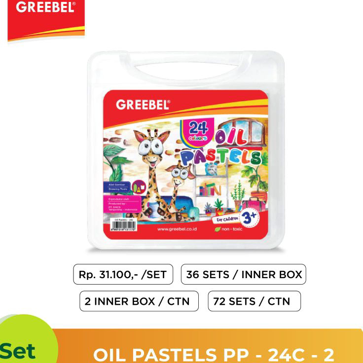 

➫✬✵ OIL PASTEL GREEBEL 24C / Crayon Murah 24 warna