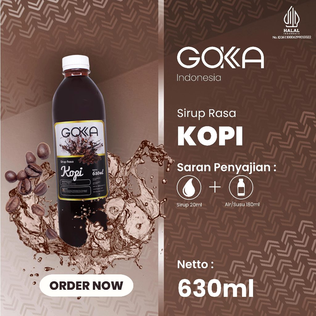 

Gokka Kopi Syrup / Minuman Sirup Gokka Rasa Kopi 630ml