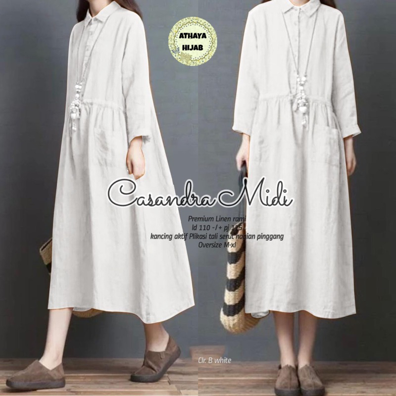 atasan tunik jumbo cassandra tunik linen premium ld 110 ori athaya outfit