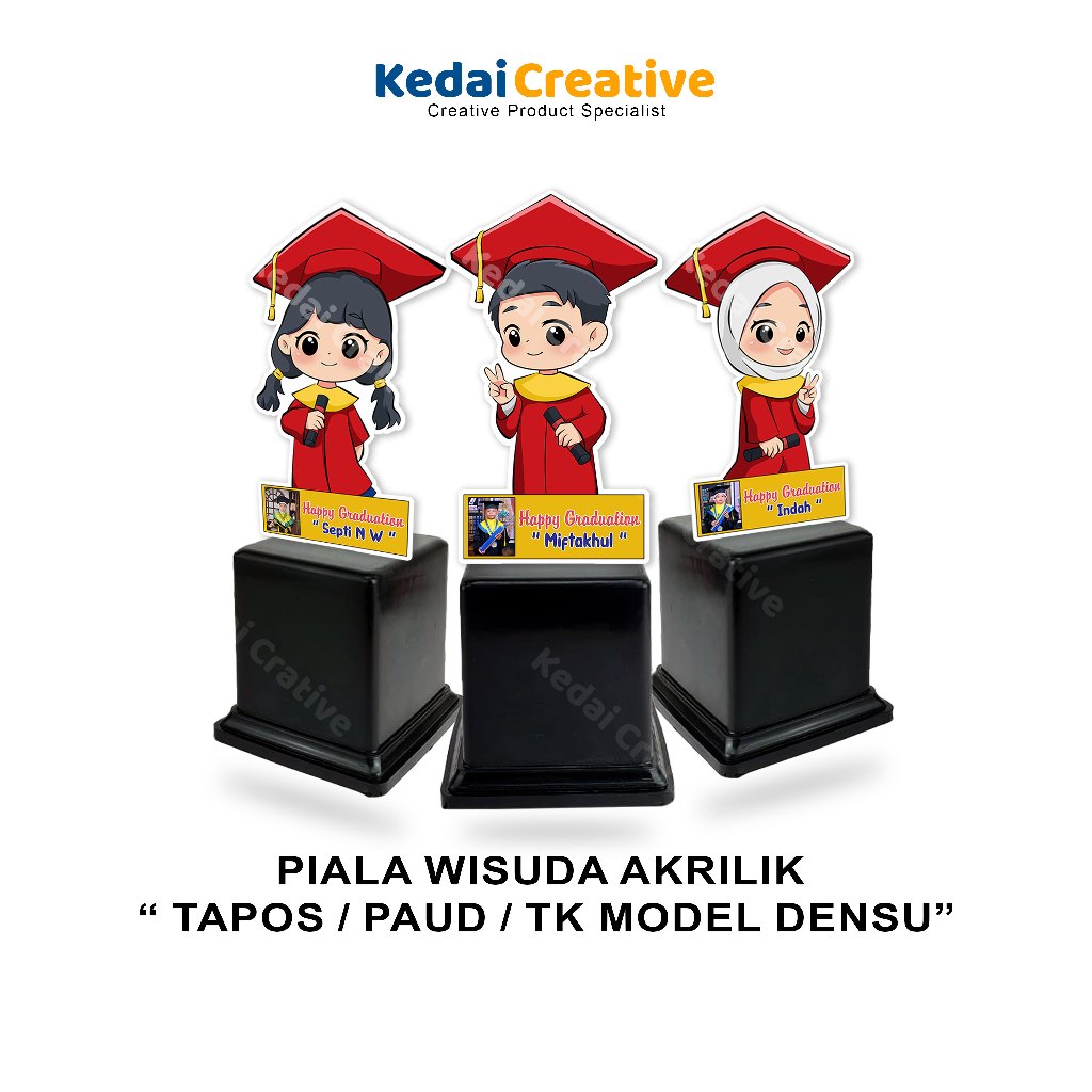 Piala Plakat Cinderamata Wisuda Akrilik Anak TK / PAUD - Kastem Foto