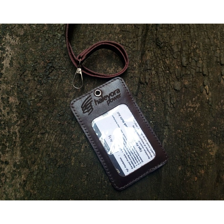 

❤[PROMO ⚡ALE!!!]❤ Name Tag Id card Kulit Asli Sapi Logo Haleyora Power - Garansi 1 Tahun