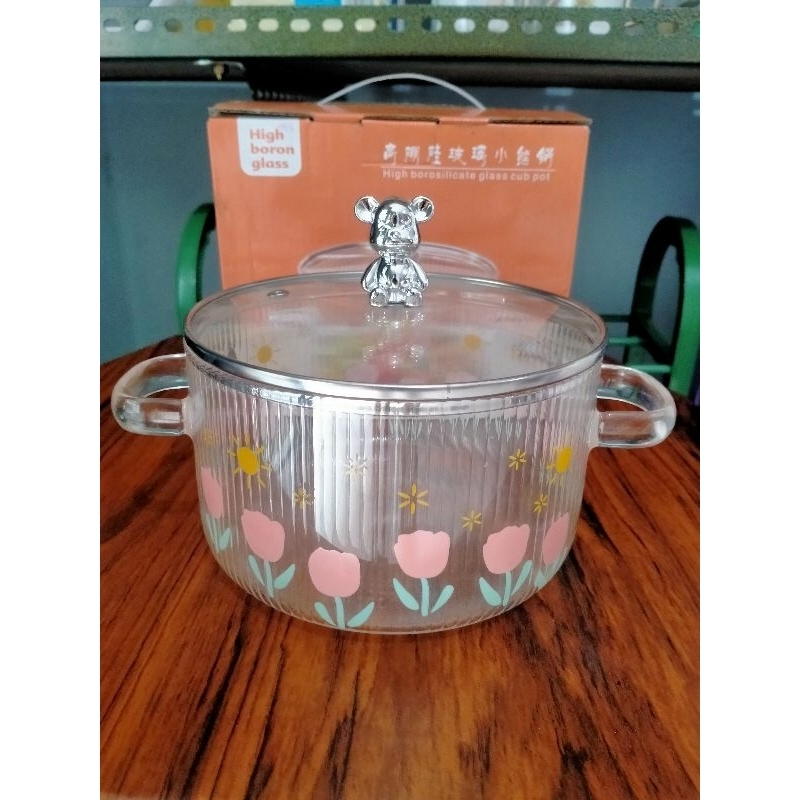 Panci Kaca Bening Transparan | Panci Borosillicate | Dispenser Kaca | Panci Dispenser Aesthetic