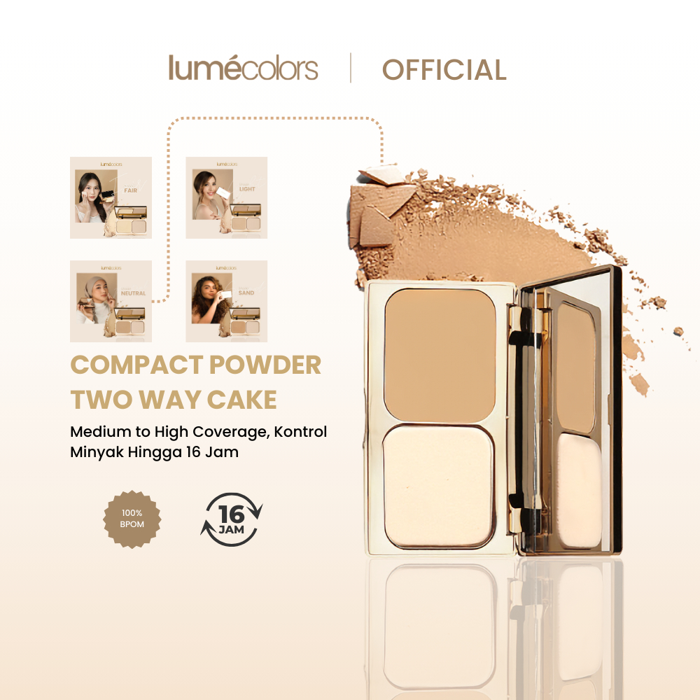 Compact Powder Two Way Cake Oil Control Skintific Bedak Padat Cushion Colagen Tahan Air Anti Luntur