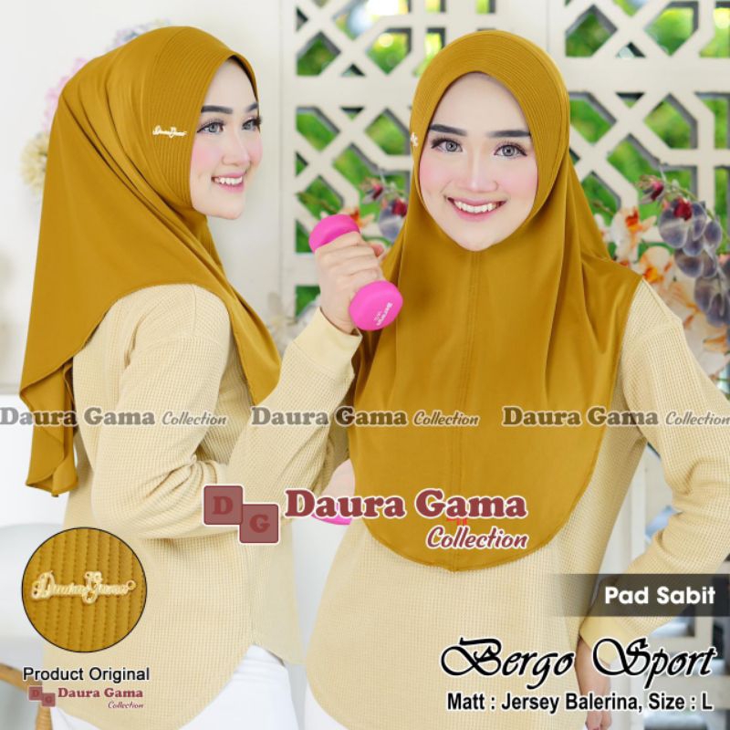 bergo sport daura gama jilbab instan harian premium