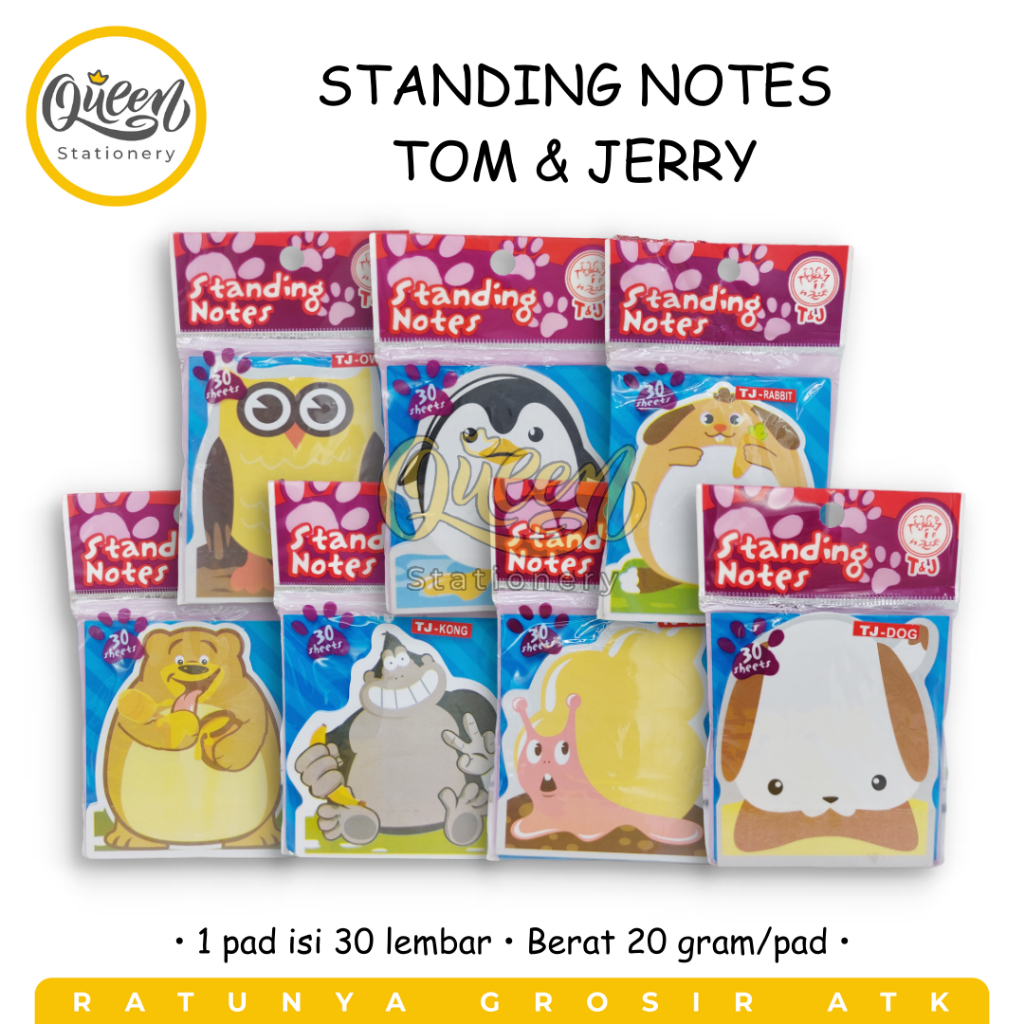 

1 PAD (30 LEMBAR) STANDING NOTES TOM & JERRY / MEMO / STICK NOTE / STICKY NOTES