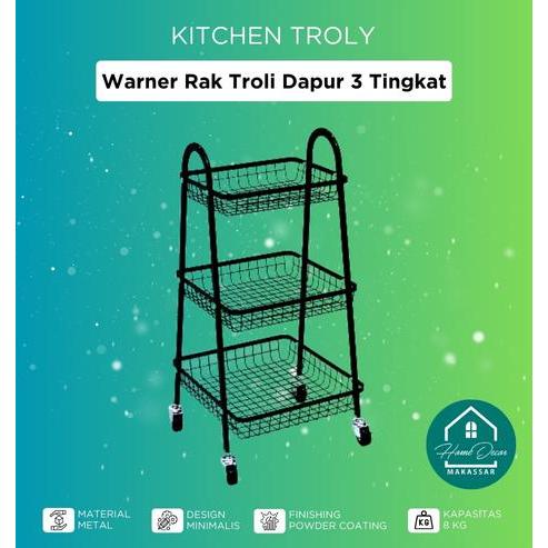 Informa Warner Rak Troli Dapur 3 Tingkat - Kitchen Troly