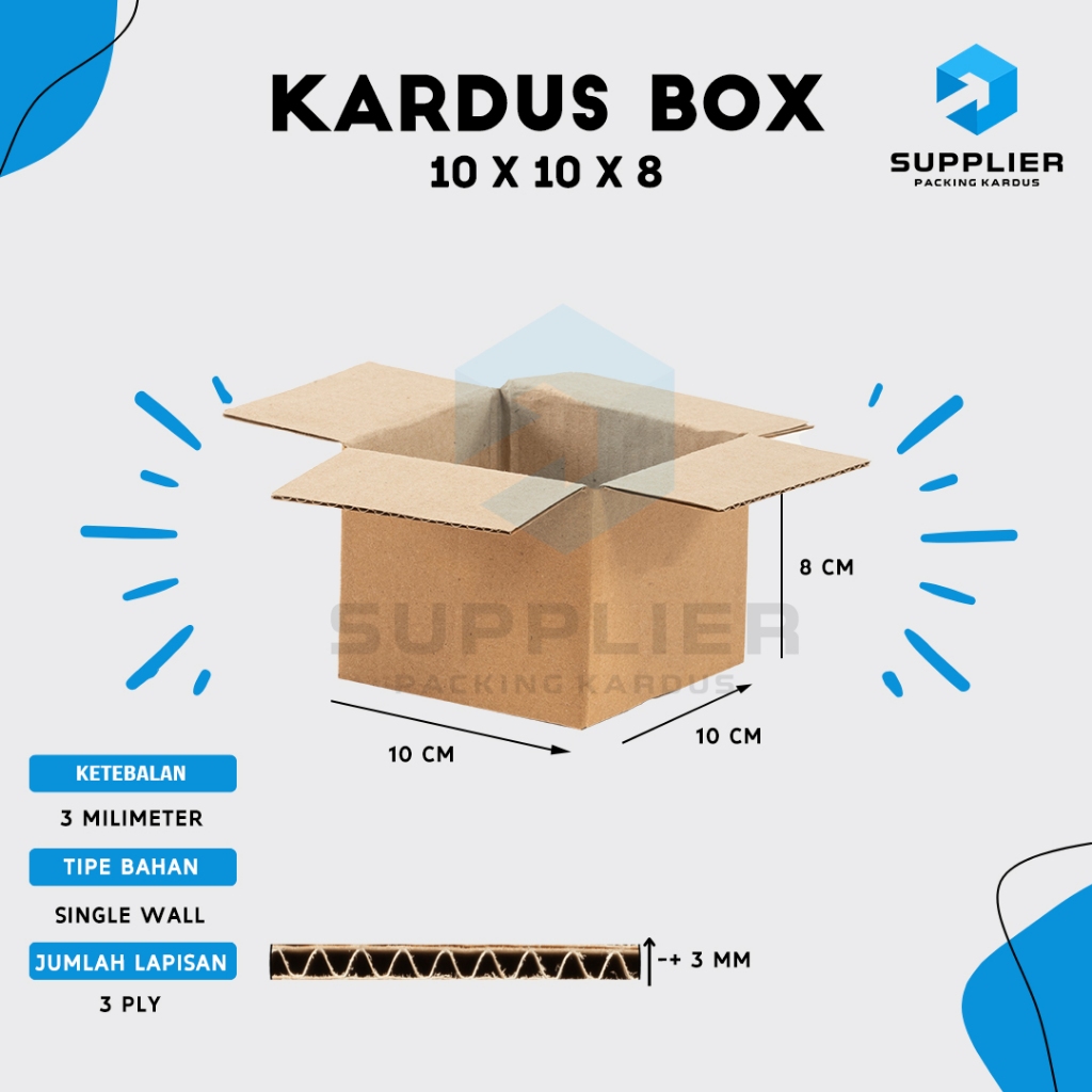 

Kardus Karton Box Pindahan, SINGLEWALL 10x10x8, Box Polos