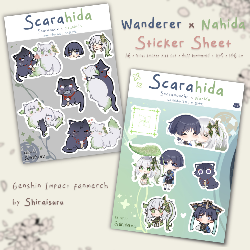 

Scarahida/Wanhida Sticker Sheet Genshin Impact Fanmerch