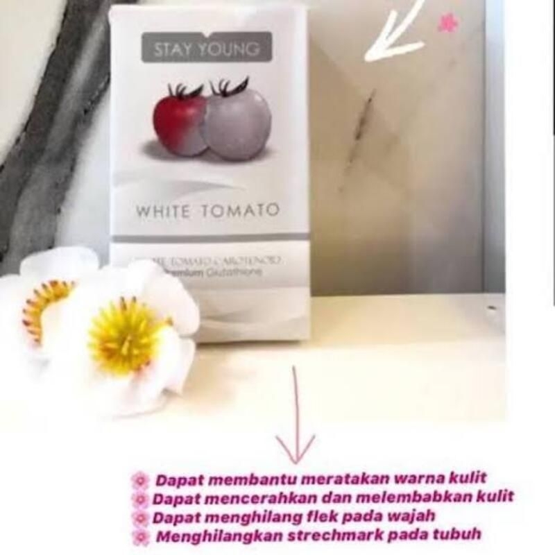 STAY YOUNG WHITE TOMATO Suplemen Pemutih Badan Cepat & Aman