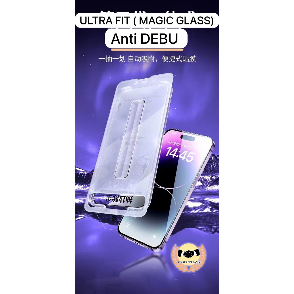 ORIGINAL ULTRAFIT MAGIC GLASS TEMPERED GLASS IPHONE 14 PLUS 15 14 13 12 11 PRO MAX IPHONE X XR XS MAX SCREEN PROTECTOR HIGH QUALITY PREMIUM BSB10276