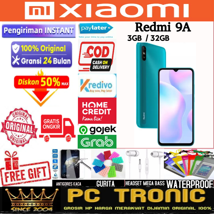 XIAOMI REDMI 9A RAM 3/32 GB GARANSI RESMI