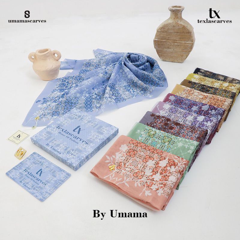HIJAB TEXLA by UMAMASCARVES BAHAN VOAL DIGITAL PRINT FREE BROSS BOX HAMPERS HADIAH KADO