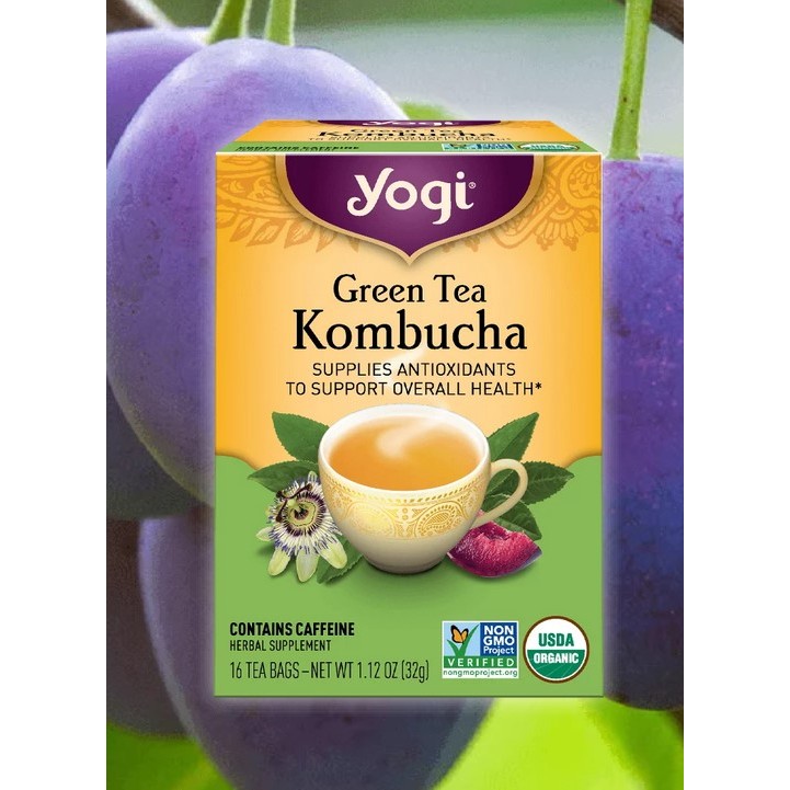 

YOGI Green Tea Kombucha 16 Tea Bags SUPPLIES ANTIOXIDANTS TO SUPPORT OVERALL HEALTH*