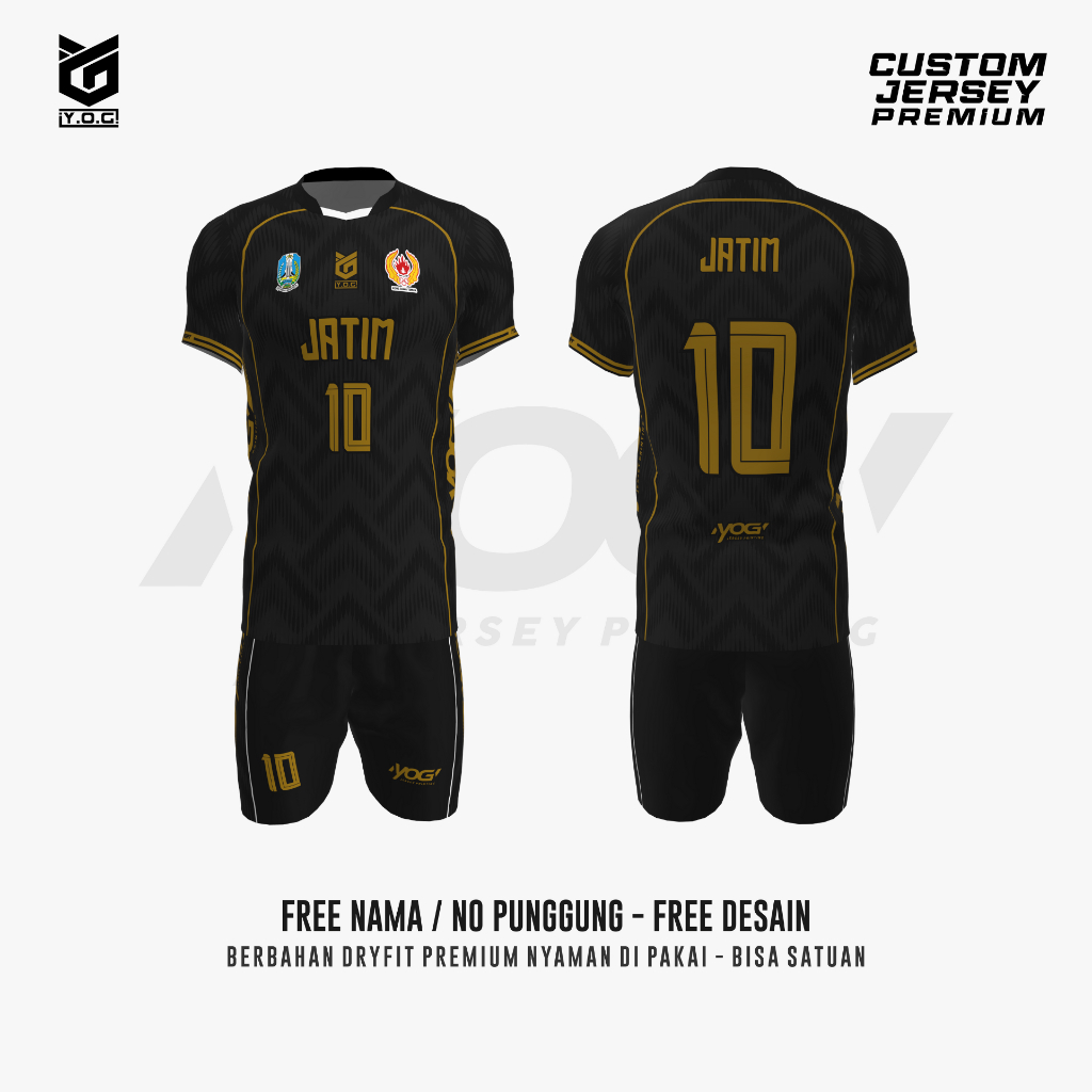 JERSEY SATUAN PRA PON JATIM (HITAM) PREMIUM - PREORDER [ BISA CUSTOM NAMA & NOMOR  | ATASAN BAJU VOL