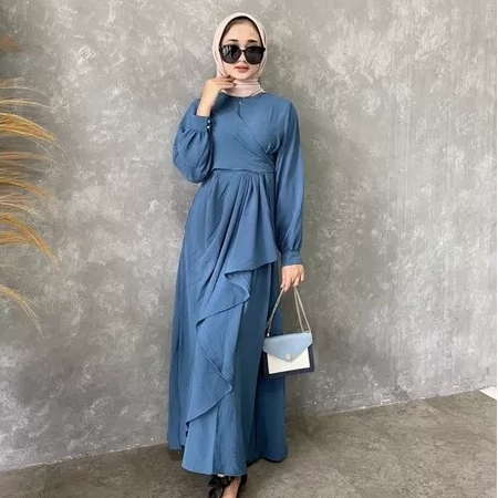 baju gamis wanita terbaru 2023 lebaran 2024 dress Gamis remaja korean style kekinian murah syari fas