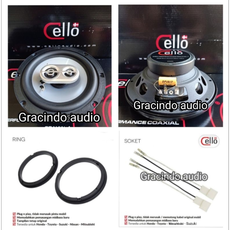 Speaker Coaxial 3way Cello 6,5inch PNP OEM Mobil Honda BRIO / Mobilio / BRV