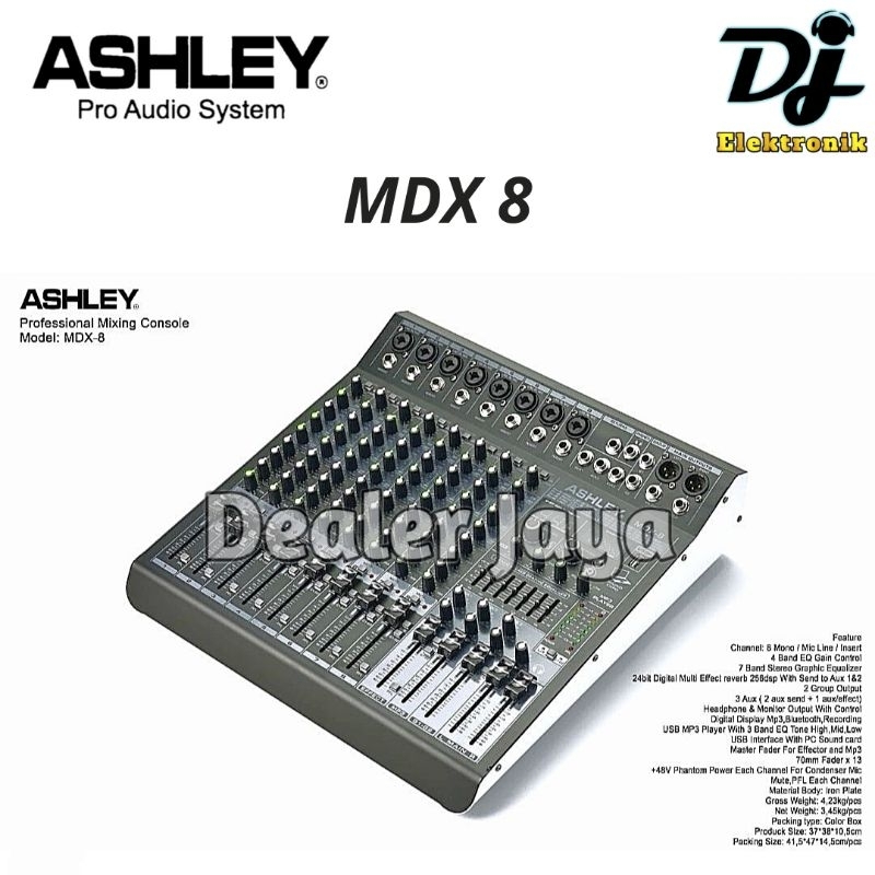 Mixer Analog Ashley MDX 8 / MDX8 - 8 channel