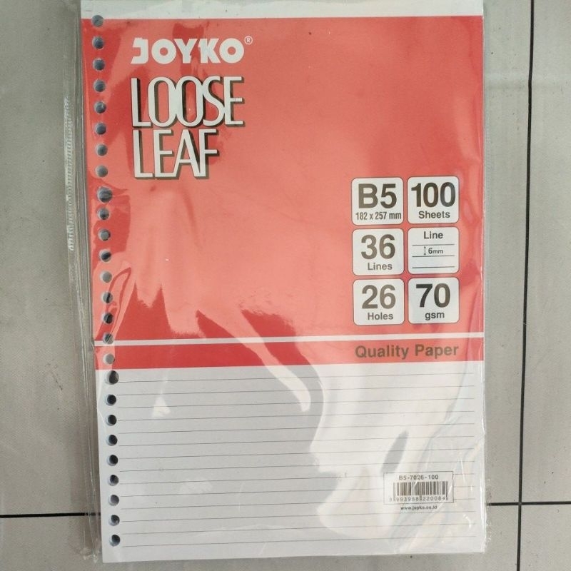 

Joyko Loose leaf B5 isi 100 lembar