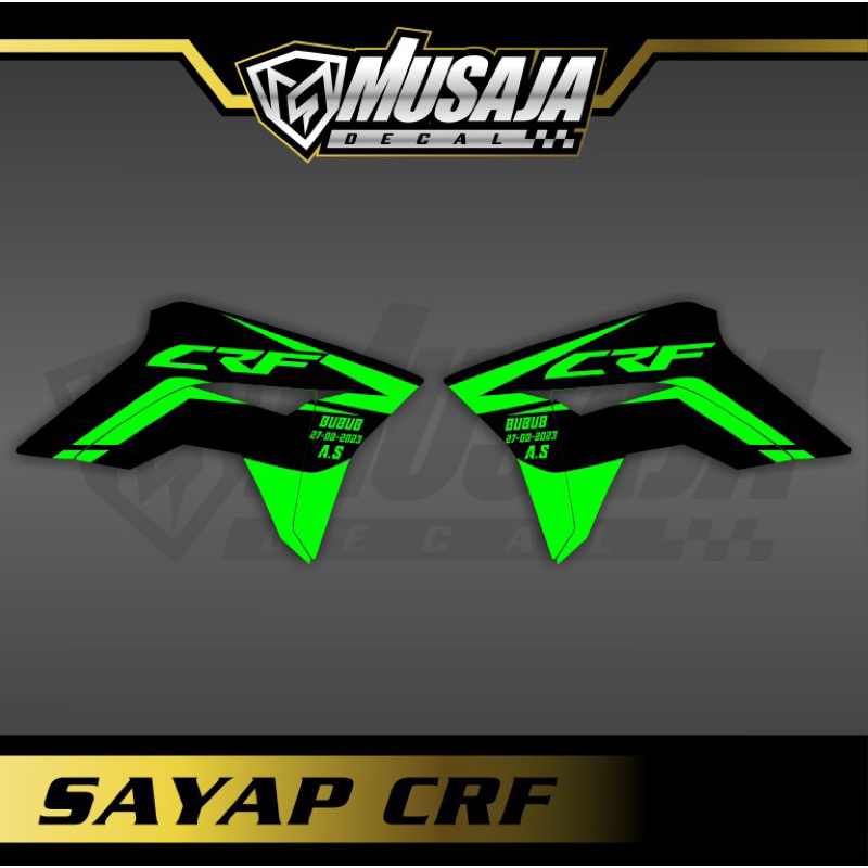 Decal Body depan CRF 150L hitam hijau