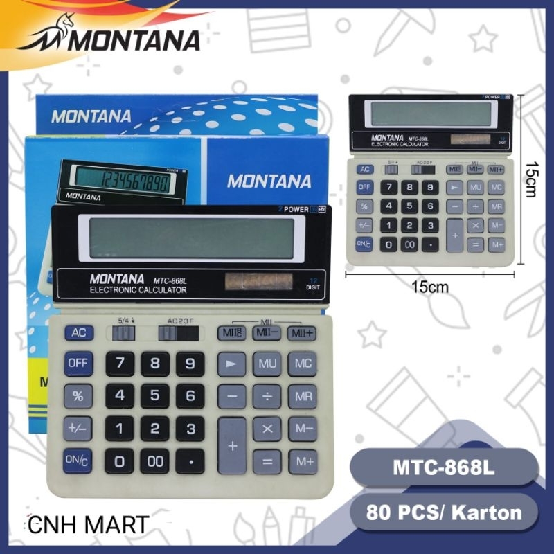 

Montana Calculator MTC - 868 Plus 12 Digit - Kalulator Desktop MTC 868