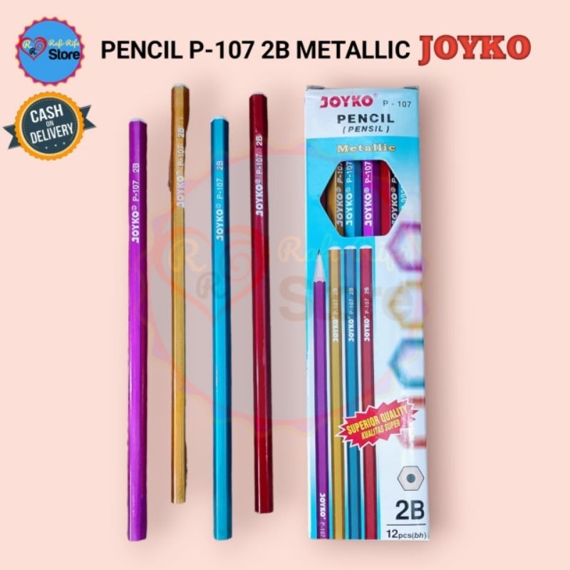 

JOYKO Pensil Kayu Pencil 2B P-107 Metallic / Pcs